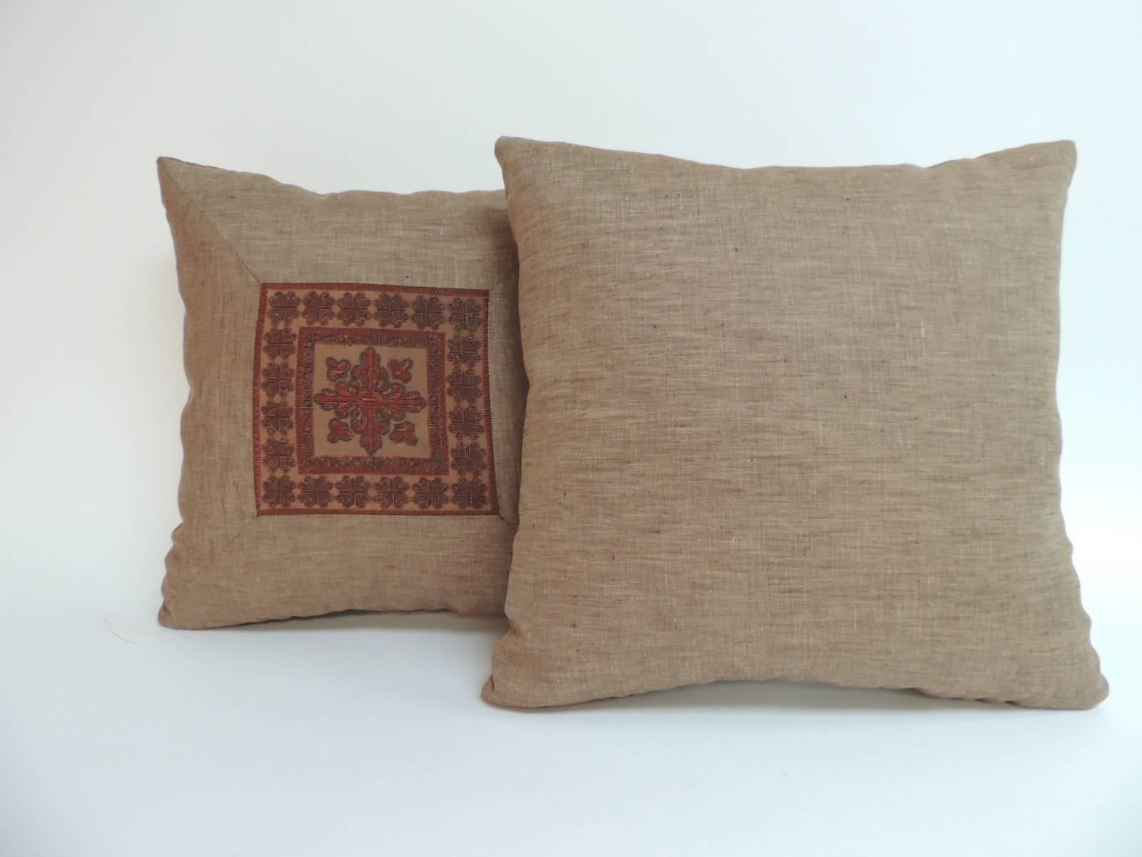 Tribal Pair of 19th Century Embroidered Persian Decorative Pillows