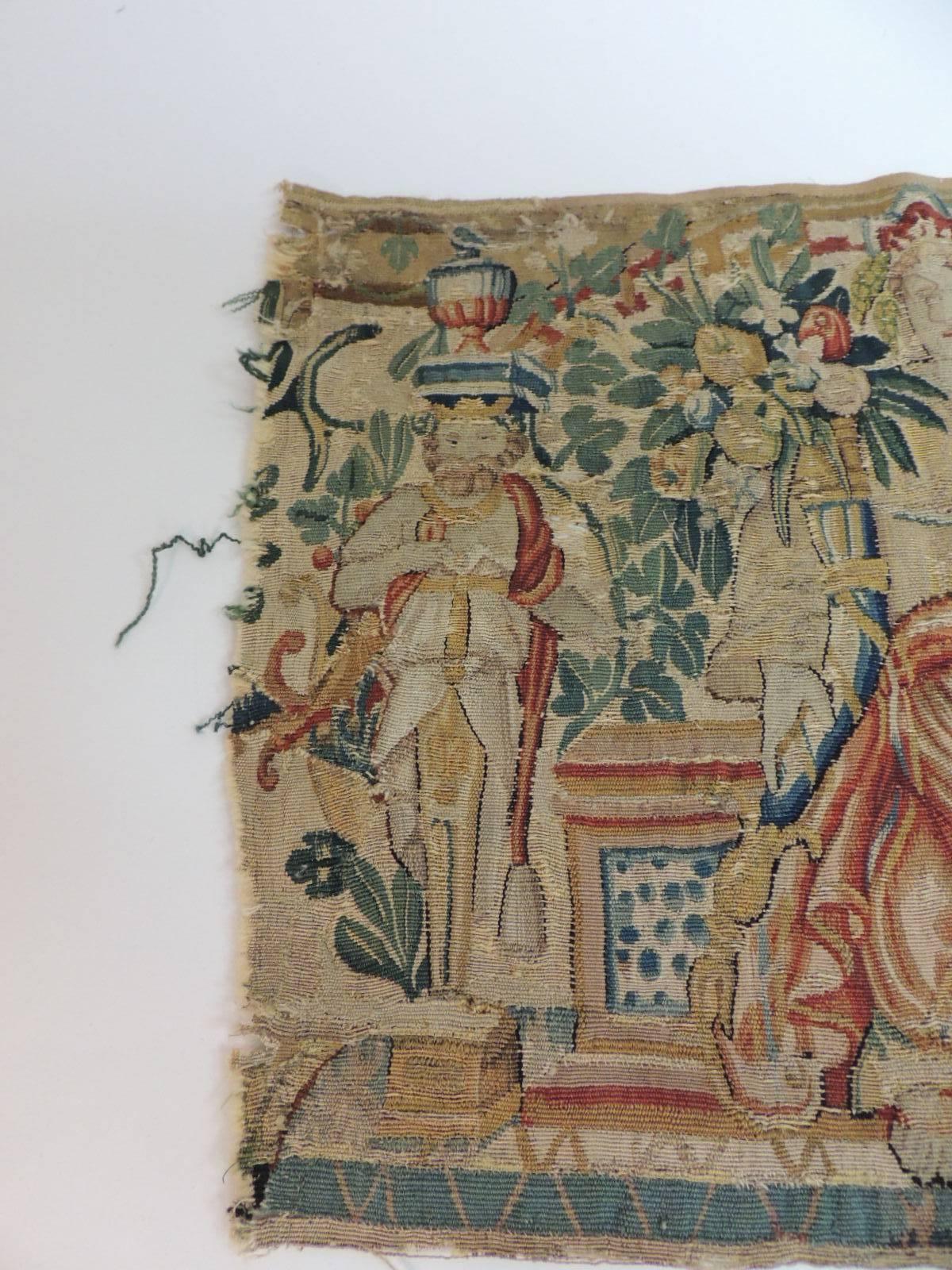 Jacobean CLOSE OUT SALE: 18th Century Aubusson Tapestry Panel of Goddess in a Red Cape