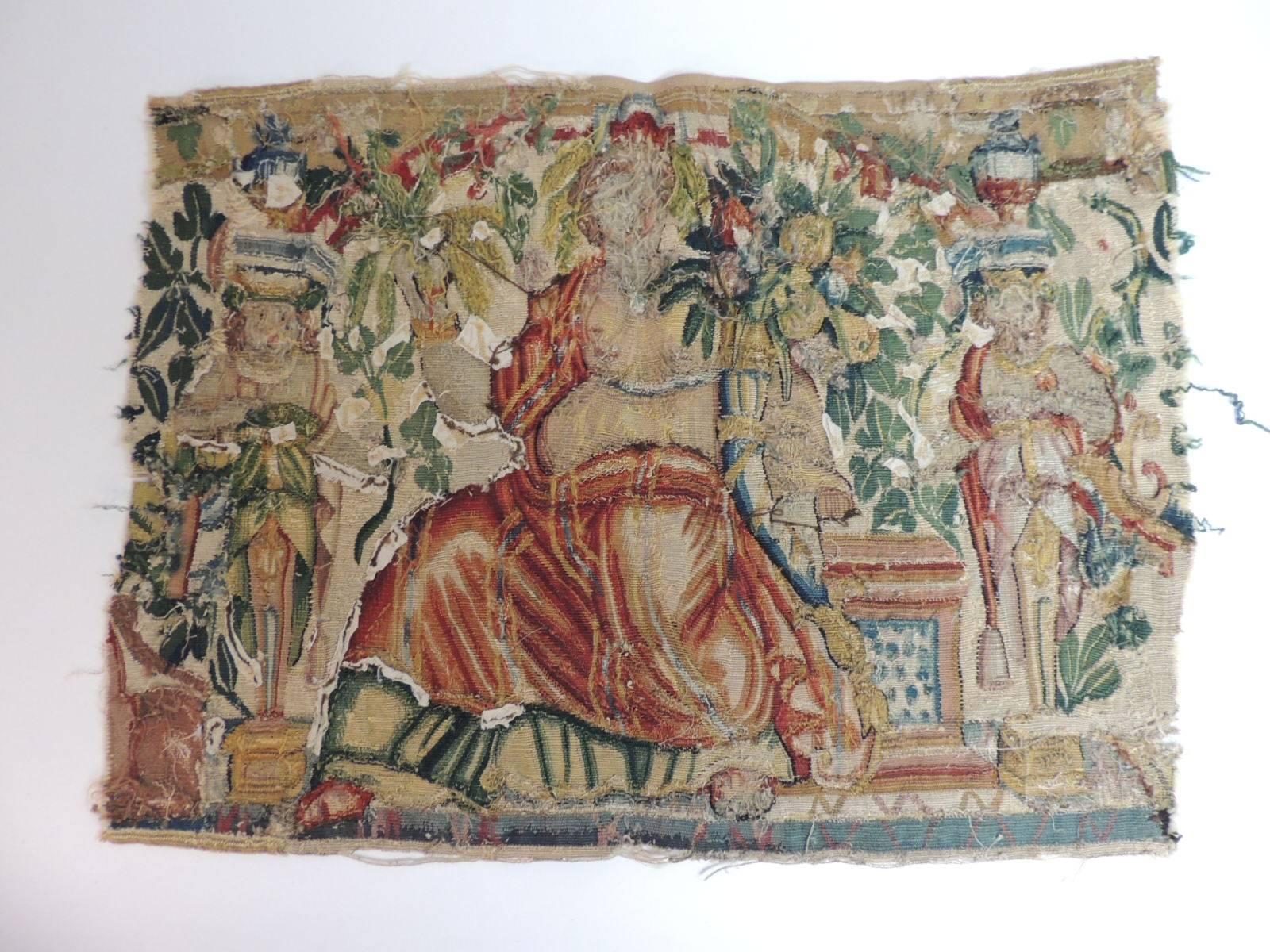 18th Century and Earlier CLOSE OUT SALE: 18th Century Aubusson Tapestry Panel of Goddess in a Red Cape