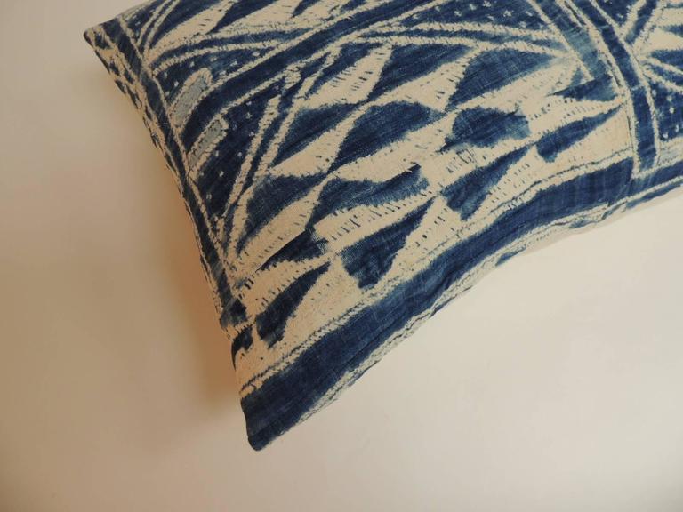 19th Century Blue and White ?Ndop? African Woven Decorative Bolster Pillow at 1stdibs