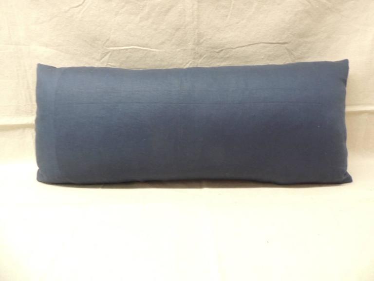 Pair Vintage Indigo and White Asian Batik Bolsters Artisanal Decorative