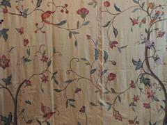 19th Century Monumental Crewel Work Tree of Life Textile Panel