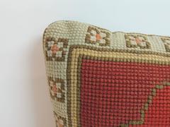 Vintage Fleur-de-Lis Orange and Green Tapestry Bolster Pillows