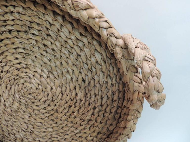 Round Philippines Seagrass Vintage Basket with Handles For ...