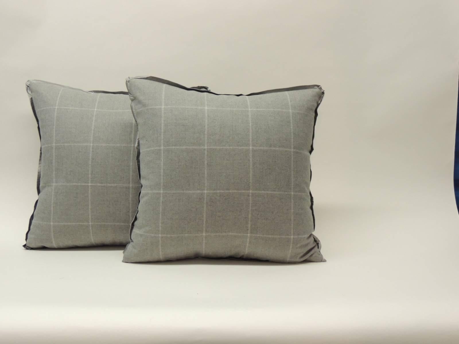 Hollywood Regency Pair of Vintage Loro Piana Cashmere Decorative Double-Sided Pillows