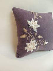 Vintage Purple and White Wool and Alpaca Decorative Accent Pillow