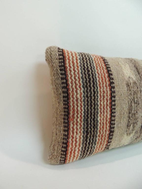 Vintage Petite Southwestern Woven Wool Decorative Lumbar Pillow For Sale at 1stdibs