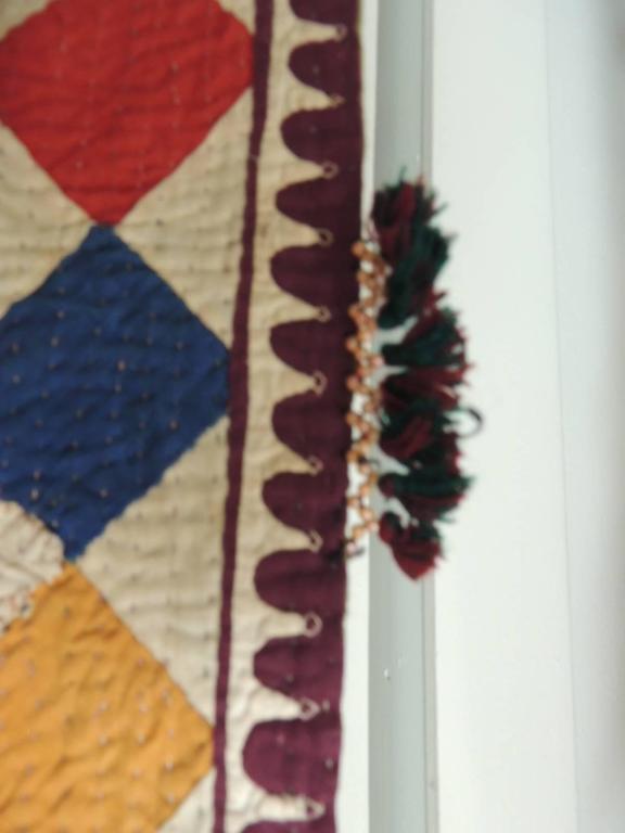 Antique Patchwork Indian Wedding Ceremonial Colorful Blanket At