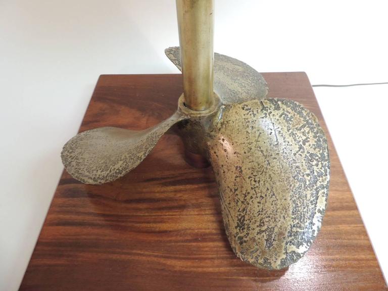 Vintage Monumental Brass Nautical Propeller Table Lamp For Sale at 1stdibs