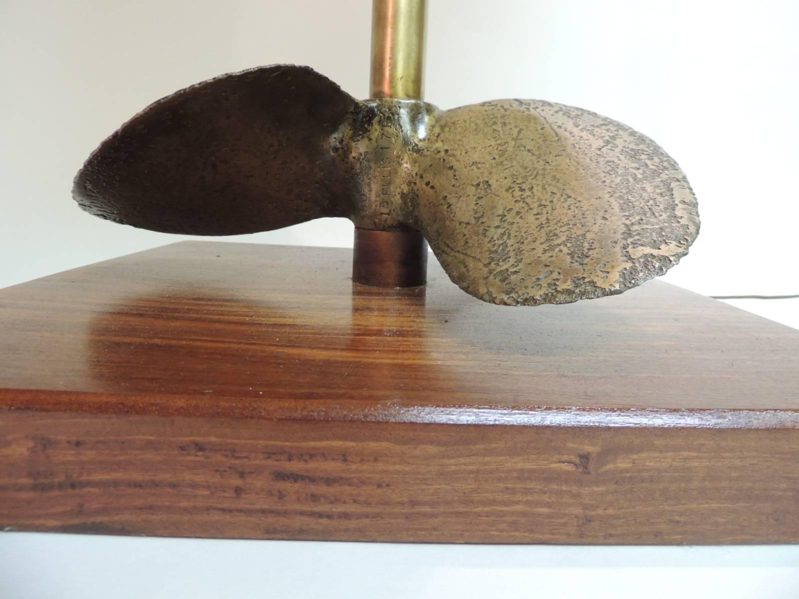 American Craftsman Vintage Brass Nautical Propeller Table Lamp
