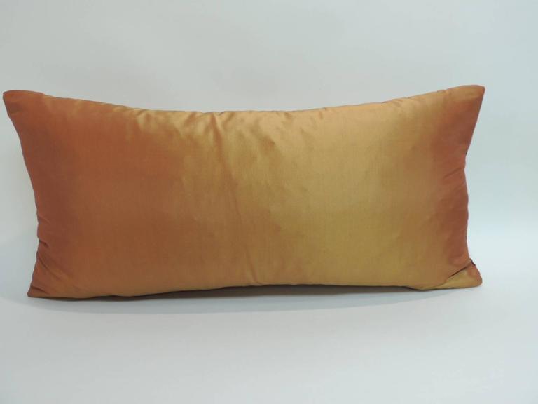 Vintage Asian Obi Silk Woven Embroidery Bolster Decorative Pillow at