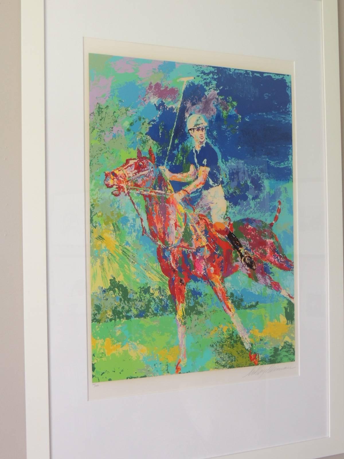 Artist LeRoy Neiman Prince Charles at Windsor
American Artist
Medium: Serigraph, signed and numbered in pencil.
Series: 34 of 300
Art size: 24 x 36
Finished: Framed with white wood custom frame, white linen textured mat and UB plexiglass. Framed