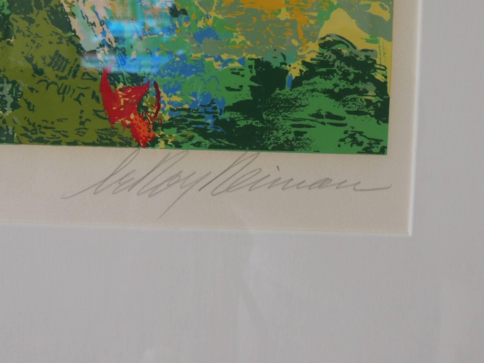 Artist LeRoy Neiman Prince Charles at Winsor Framed Art In Good Condition In Oakland Park, FL