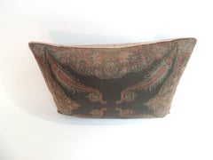 Kashmir Black and Red Paisley Lumbar Decorative Pillow