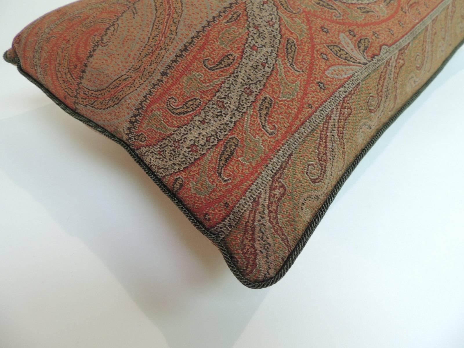 Anglo Raj Antique Kashmir Paisley Lumbar Decorative Pillow