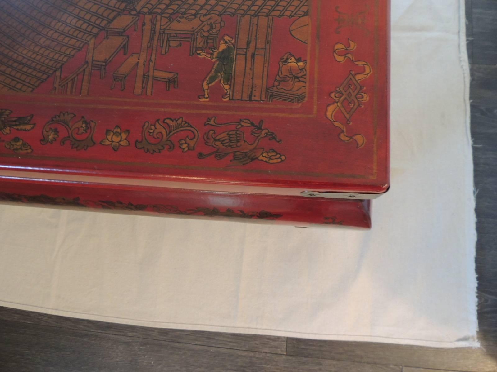 Wood Monumental Chinese Cinnabar Lacquer Coffee Table