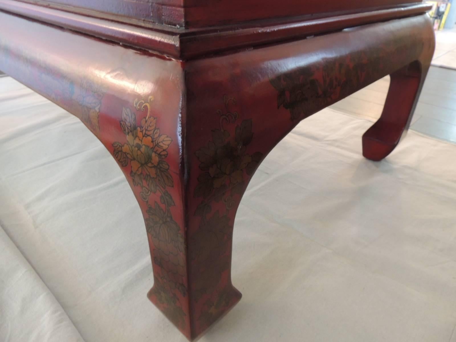 Monumental Chinese Cinnabar Lacquer Coffee Table 1