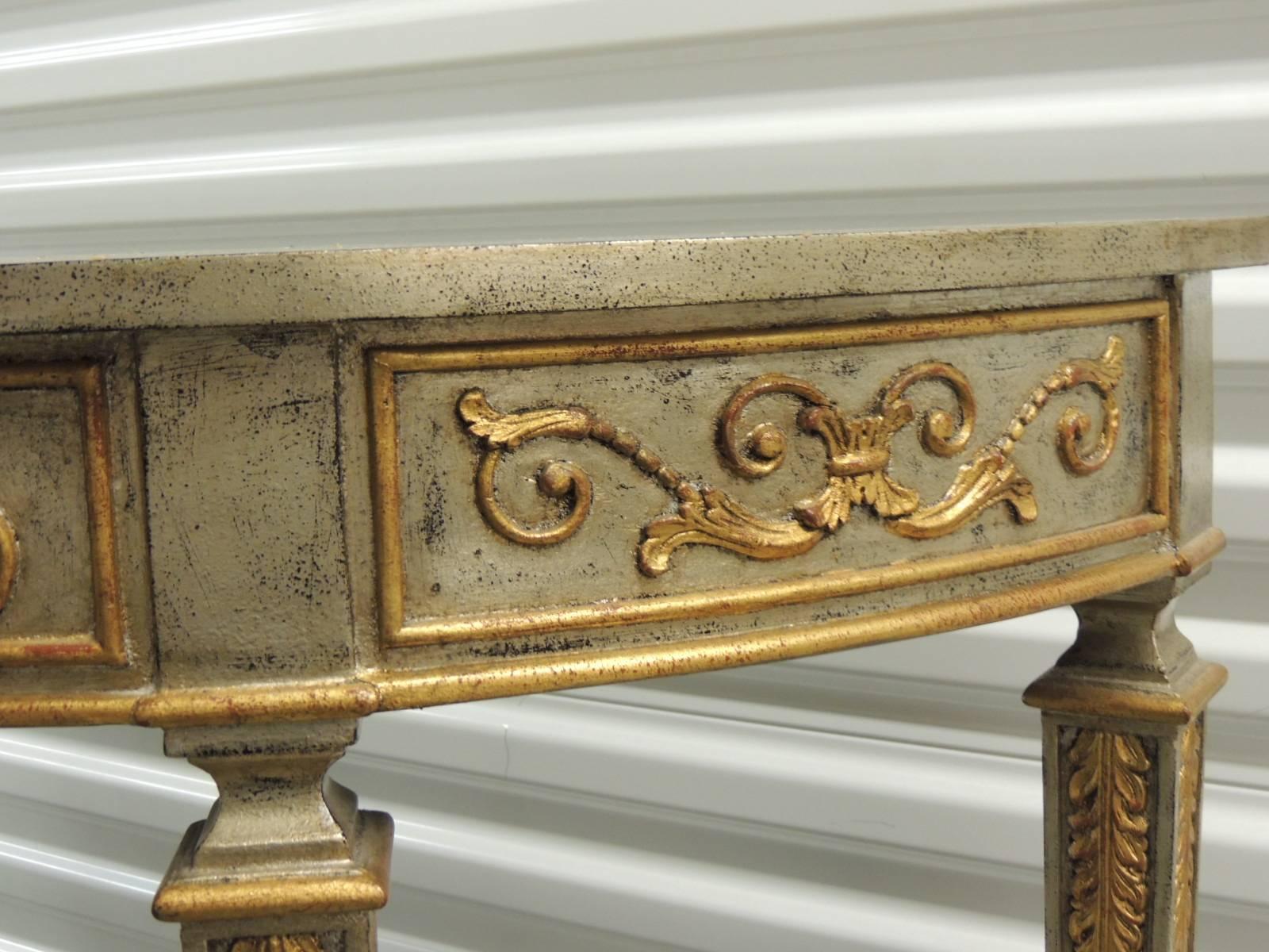 silver and gold console table