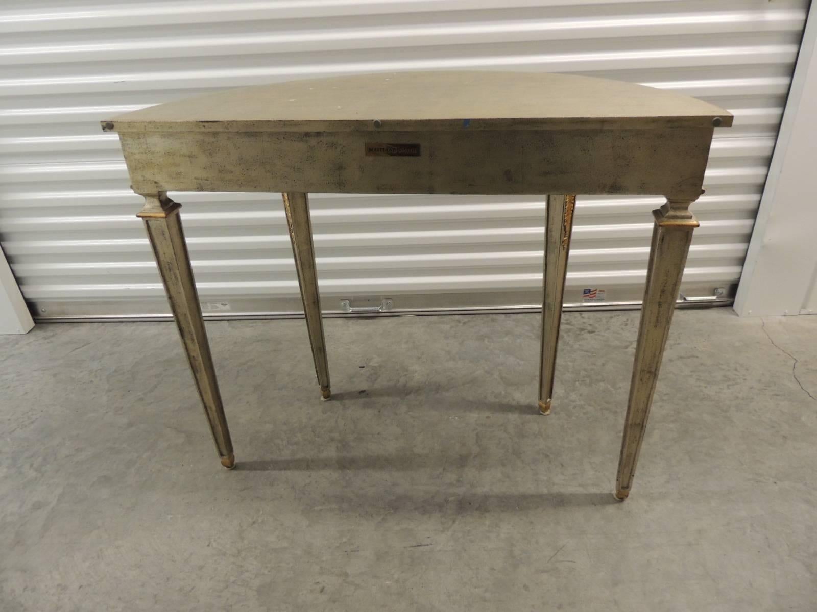 Vintage Maitland-Smith Silver and Gold Console Table In Excellent Condition In Oakland Park, FL