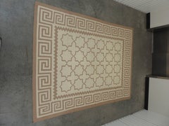 CLOSE OUT SALE: Flat-Weave Trellis Pattern Dhurrie Vintage Area Rug