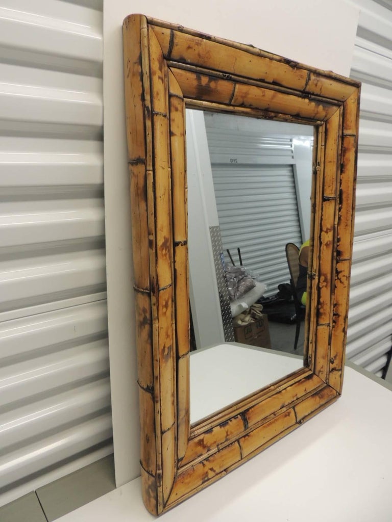 Vintage Rectangular Bamboo Mirror at 1stDibs