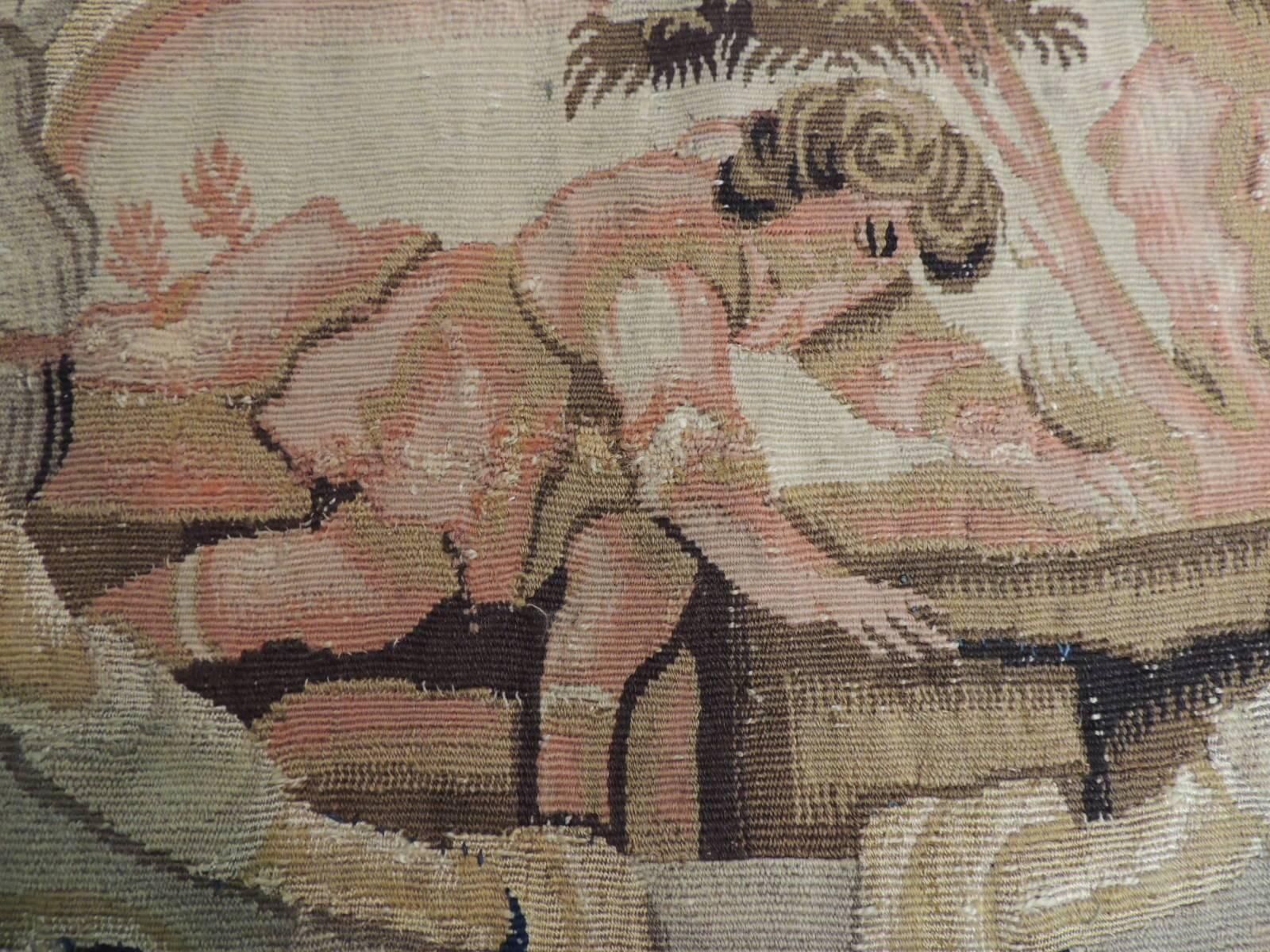Baroque Revival 18th Century Antique Verdure Tapestry Panel