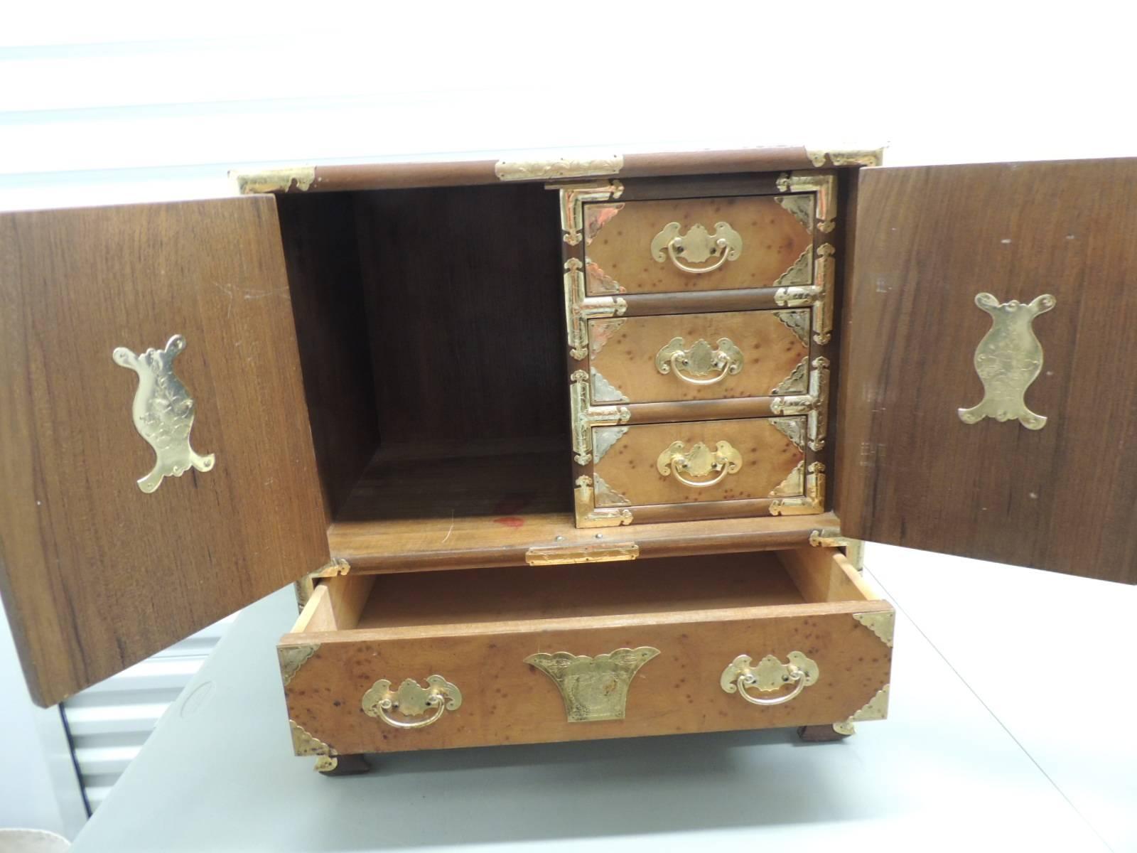 Wood CLOSE OUT SALE: Vintage Chinese Tansu Chest with Doors and Embellished Drawers