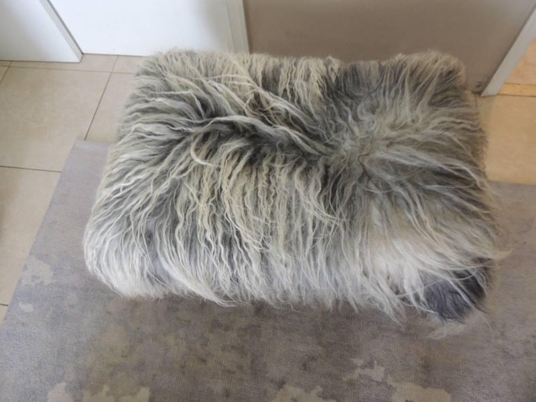 Vintage Art Deco Iron Bench with Fur Over-Lay Cover For 