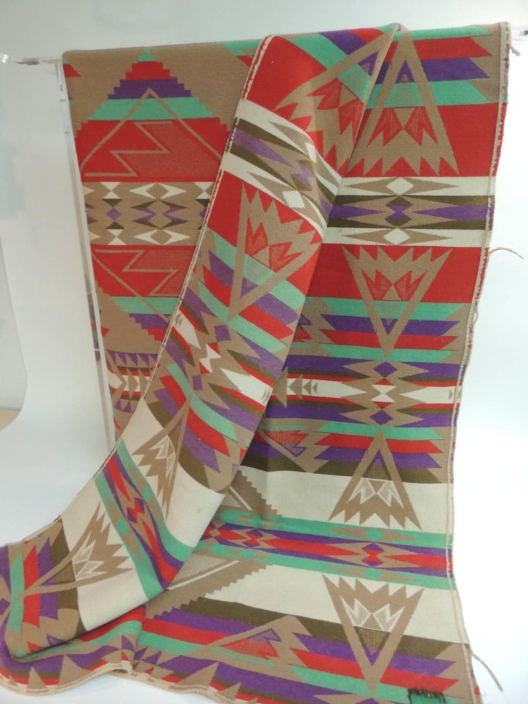 Large Vintage Pendleton Wool Blanket Navajo Style For Sale at 1stdibs