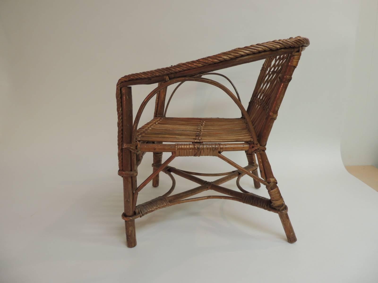 Balinese Vintage Rattan and Bamboo Child’s Armchair