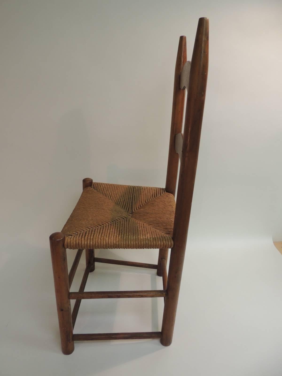 antique ladder back chairs with rush seats