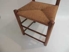 Chaise d'enfant Country à dossier en échelle avec siège en jonc