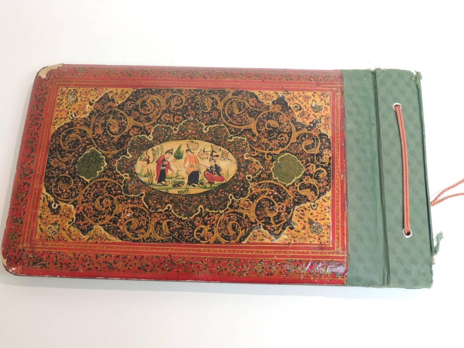 Chinoiserie Antique Asian Lacquered and Hand Painted Photo Album
