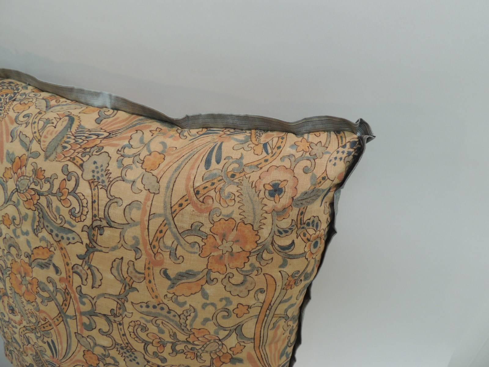 Antique Textiles Galleries:
Pair of 19th Century Arts & Crafts English Printed Linen Square Decorative Pillows
Pair of 19th century arts & crafts printed linen decorative pillows depicting blooming flowers and birds.  Double sided decorative English