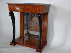 Empire Walnut and Ebonized Console Table