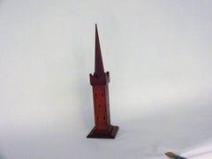 Oak Architectural Tower Model with Spire