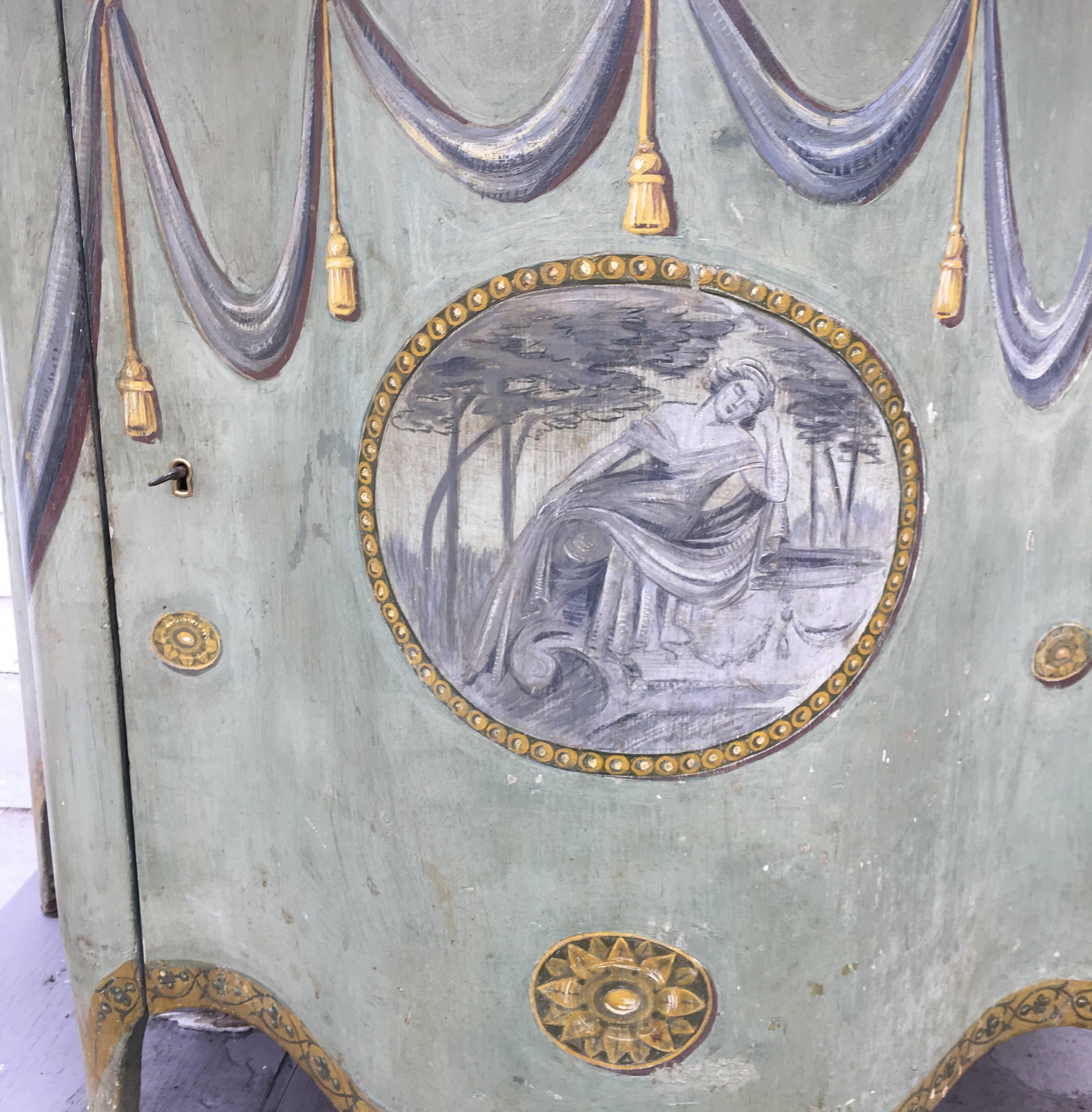 Italian George III-Style Painted Side Cabinet