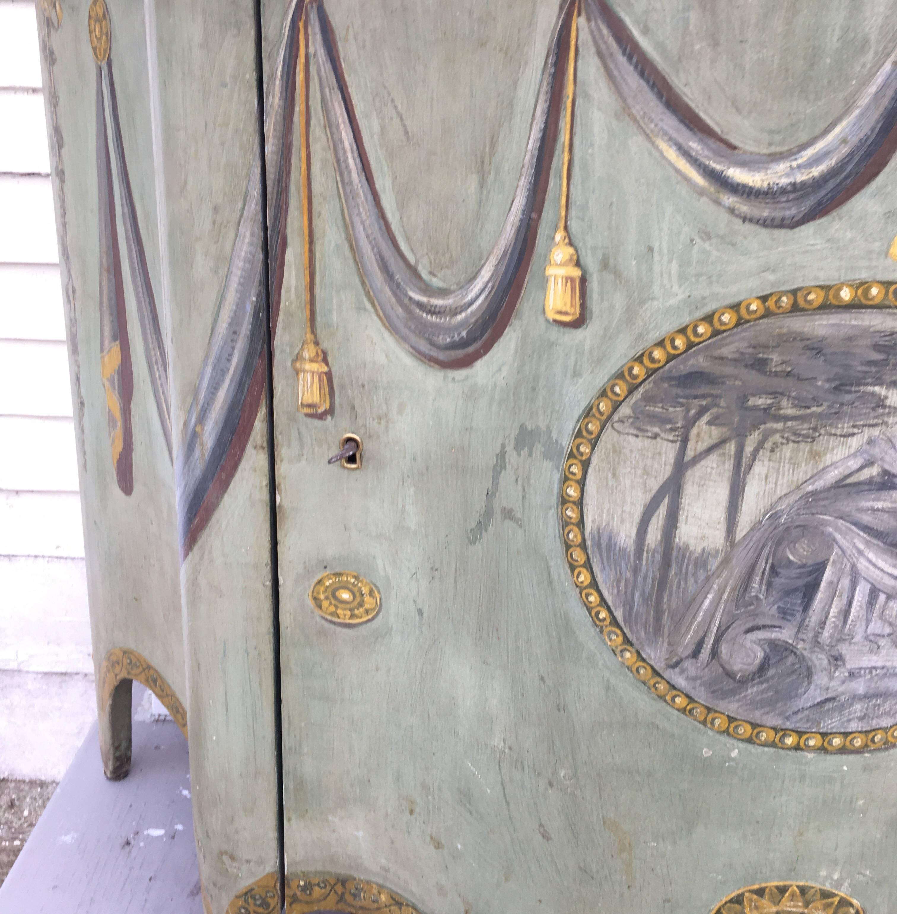 George III-Style Painted Side Cabinet In Excellent Condition In Hudson, NY