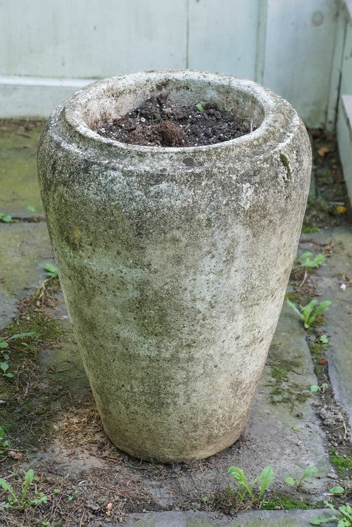 Pair  (2) of cast stone French Art Deco garden urns or planters,  Diameter
measurement is for the urn base,