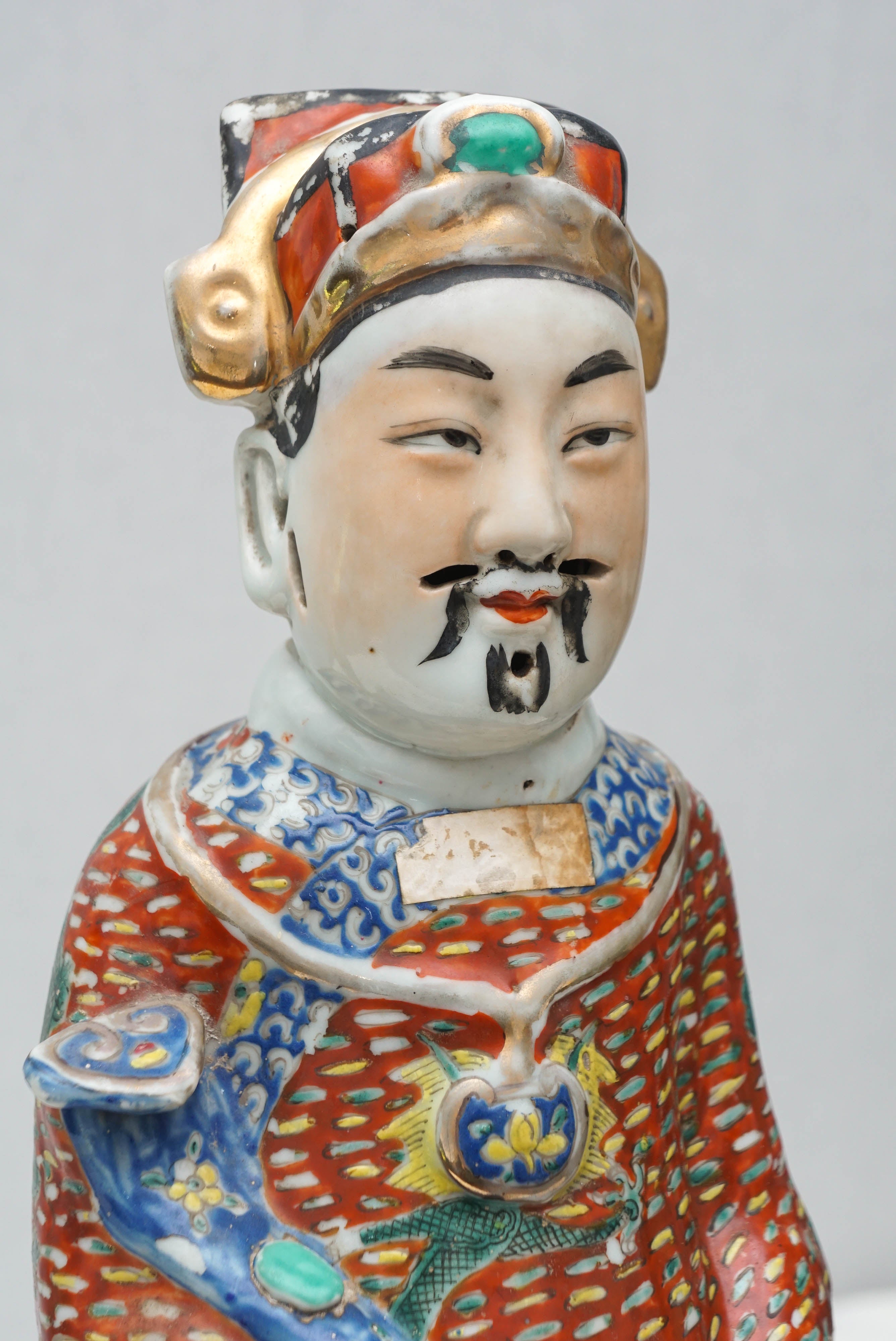 Three Chinese God Porcelain Figures, Prosperity, Longevity and Happiness In Excellent Condition In Hudson, NY