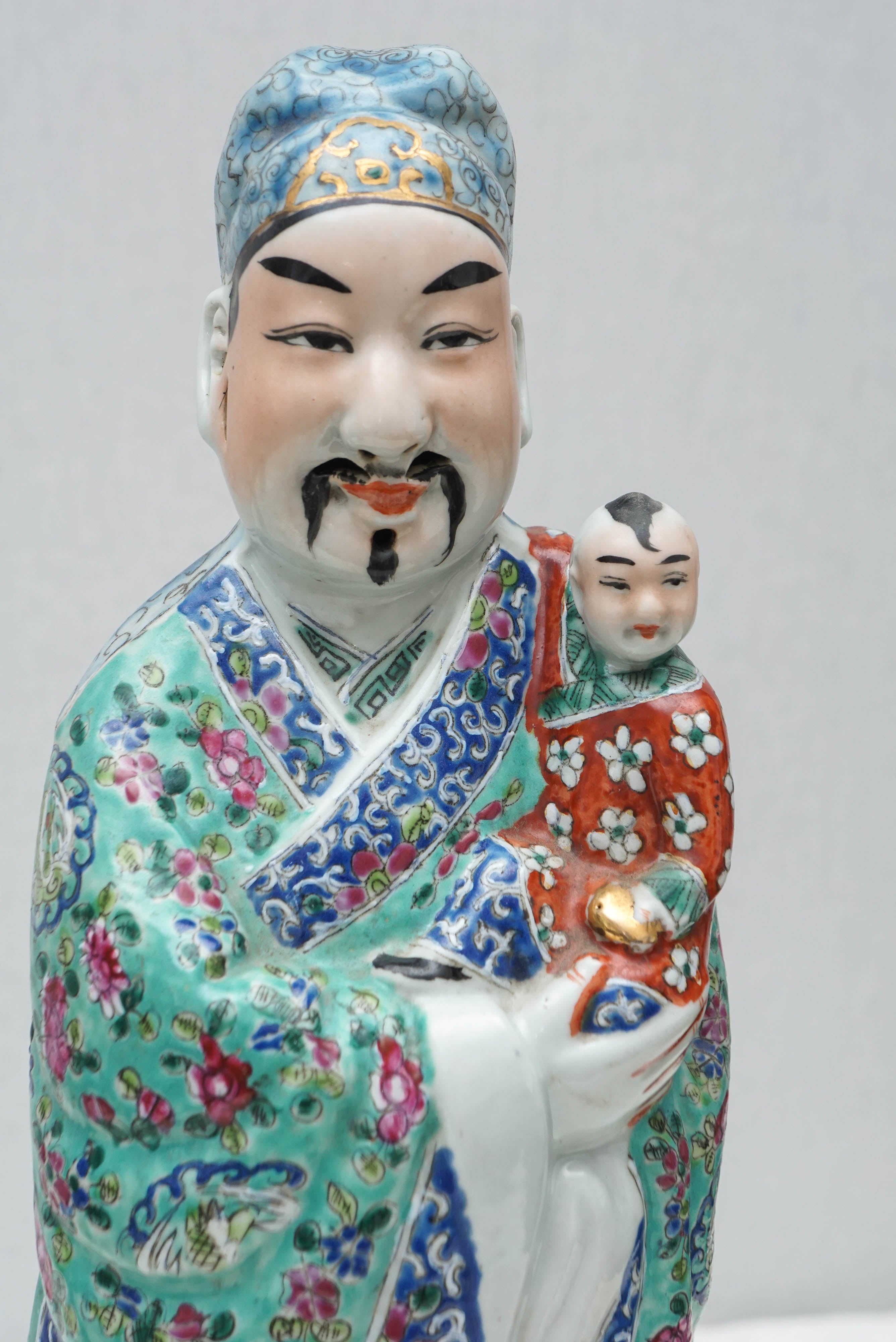 Three Chinese God Porcelain Figures, Prosperity, Longevity and Happiness 2