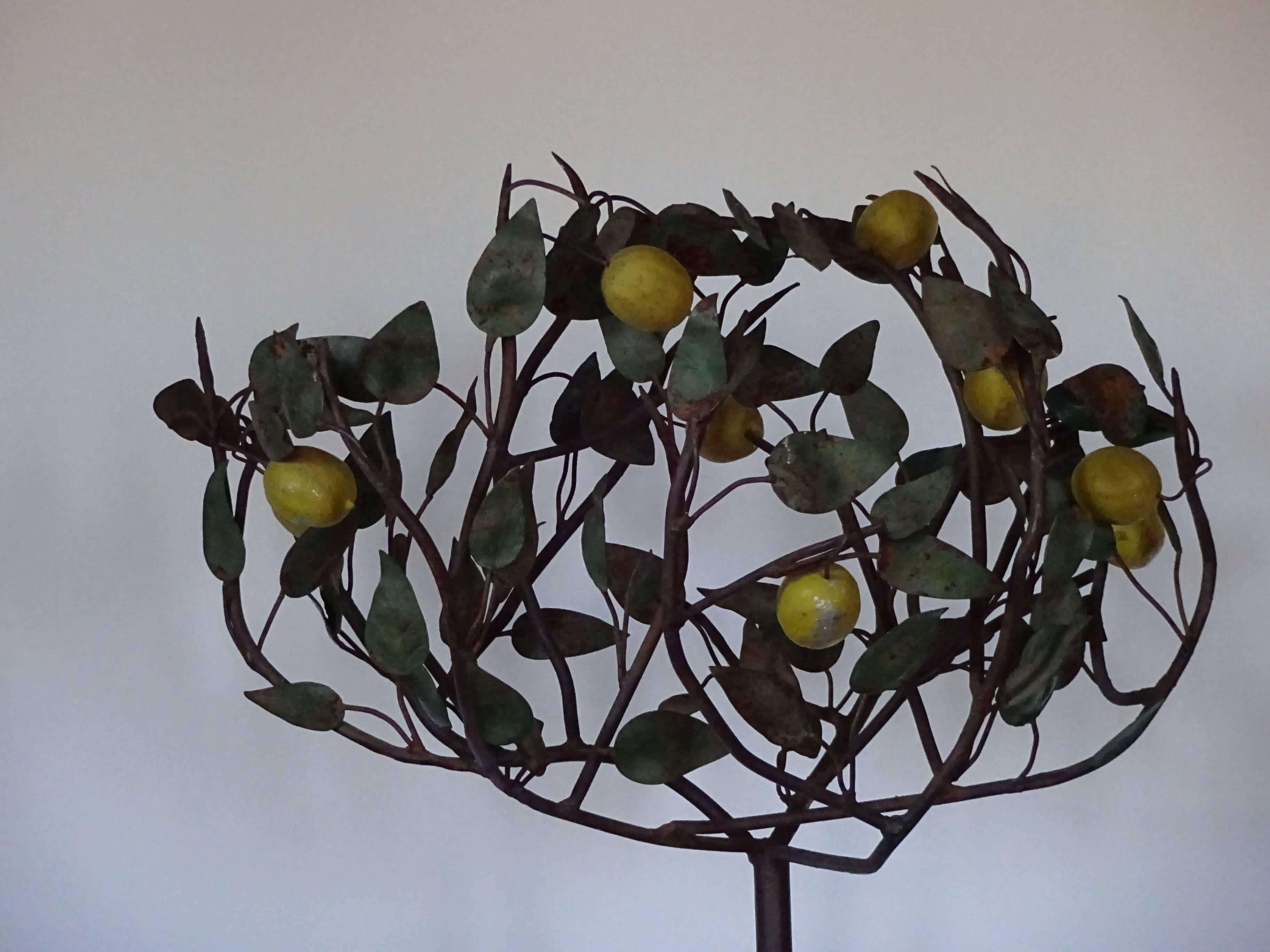 1940s Italian Tole Lemon Tree In Excellent Condition In Hudson, NY
