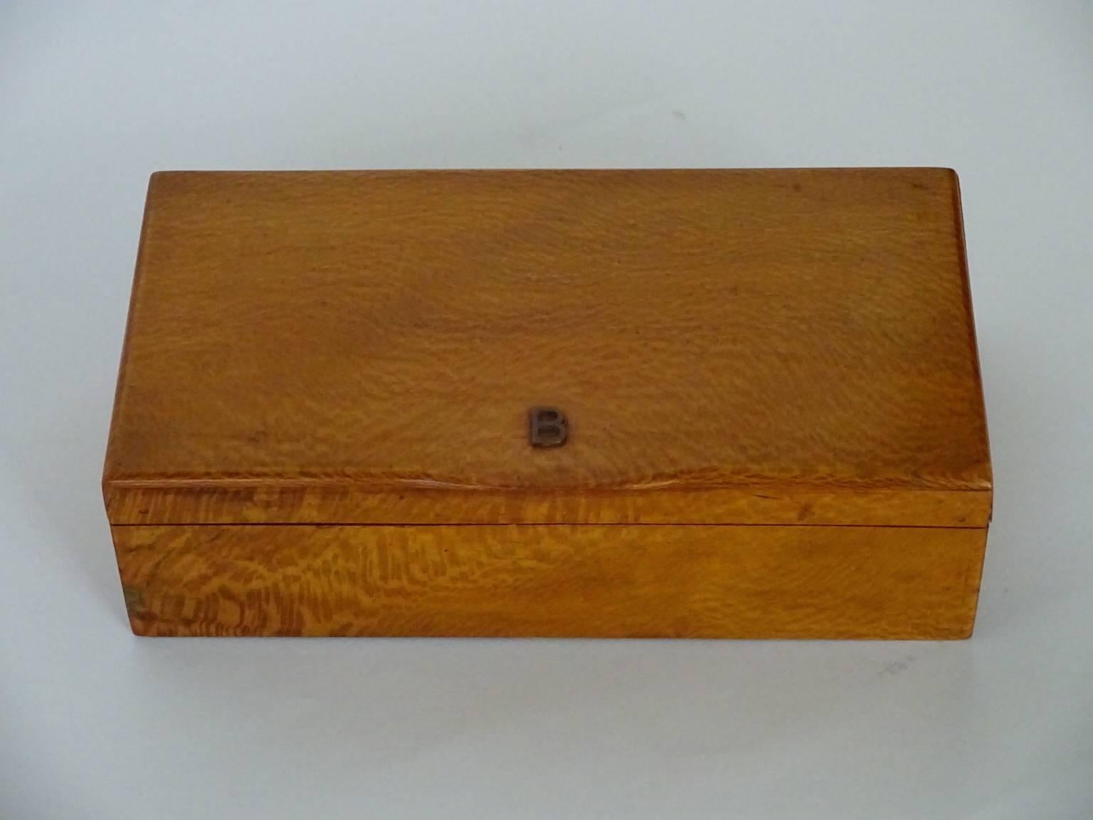 Late 19th Century Russian Partridge Wood Cigarette Box