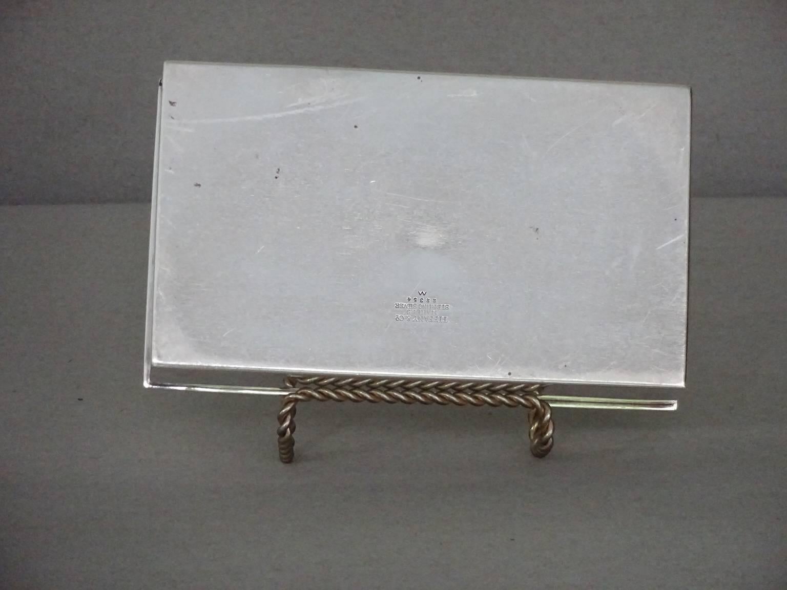 Handsome sterling silver Tiffany & Co. cigarette box. Monogrammed 