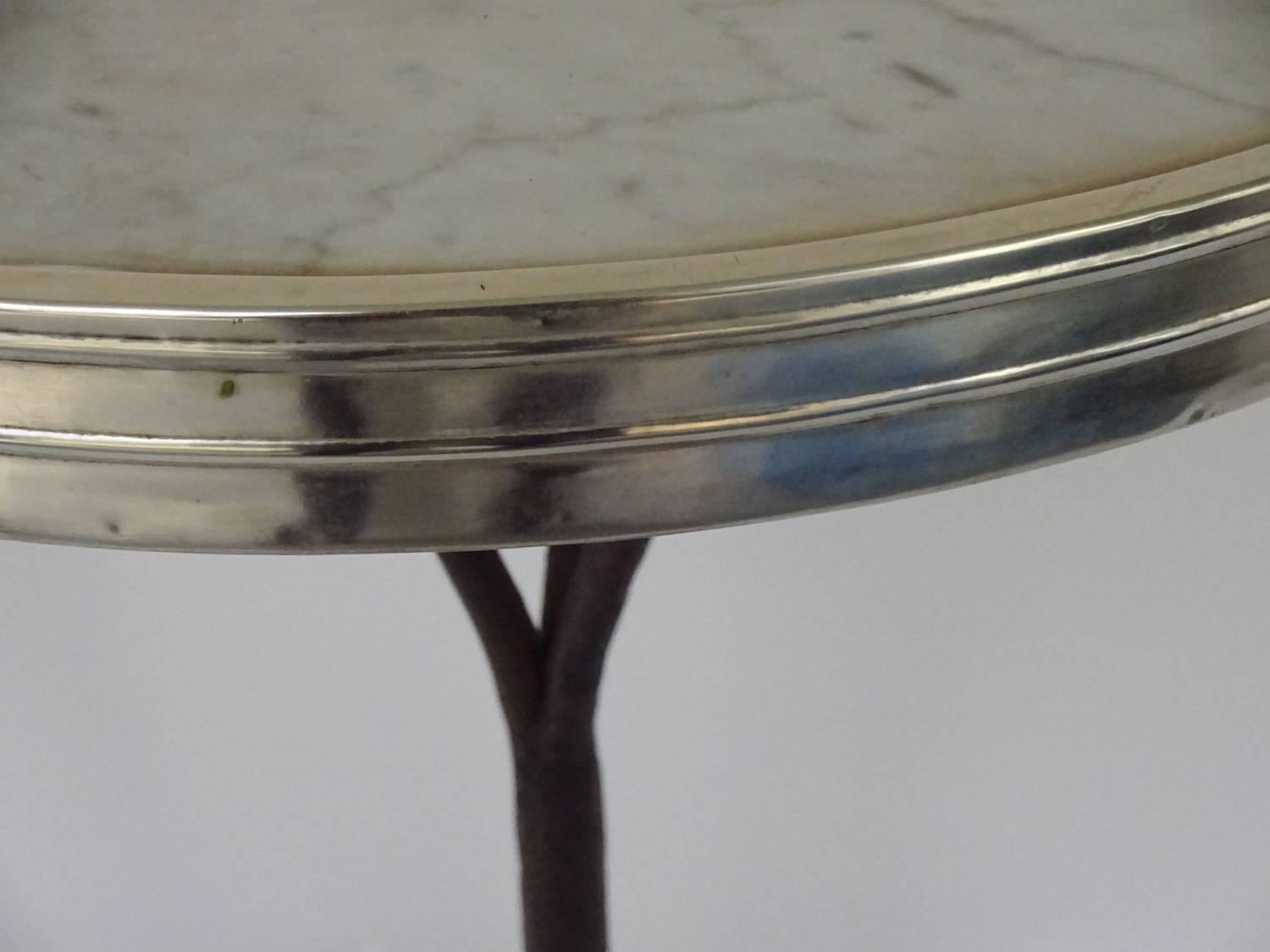 French Gilt-Metal Mounted Marble and Cast-Iron Bistro Table 2