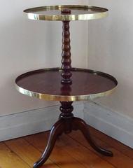 Padouk Wood Brass-Mounted Two-Tier Victorian Dumbwaiter