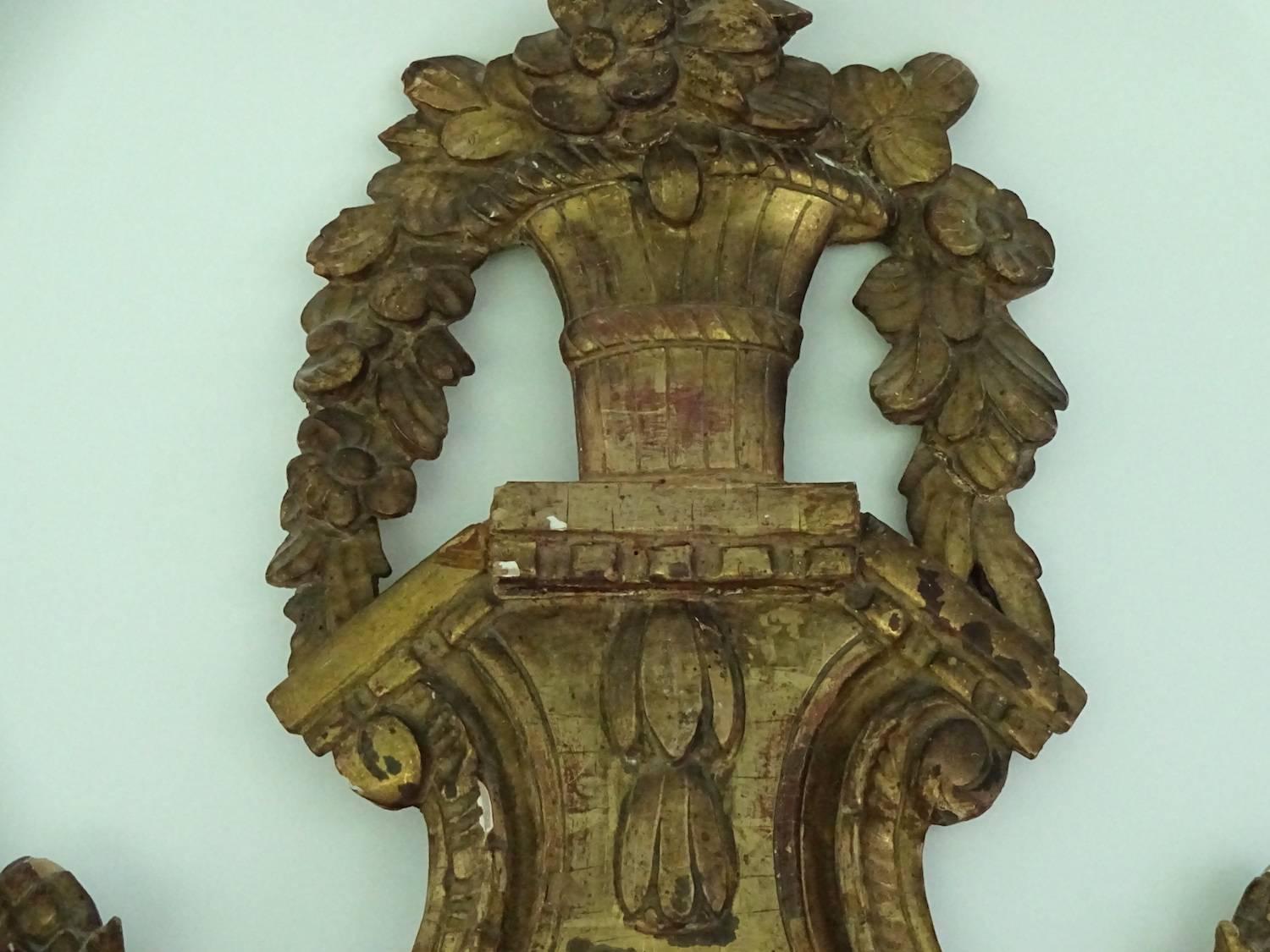 Louis XVI Painted and Giltwood Barometer In Good Condition In Hudson, NY