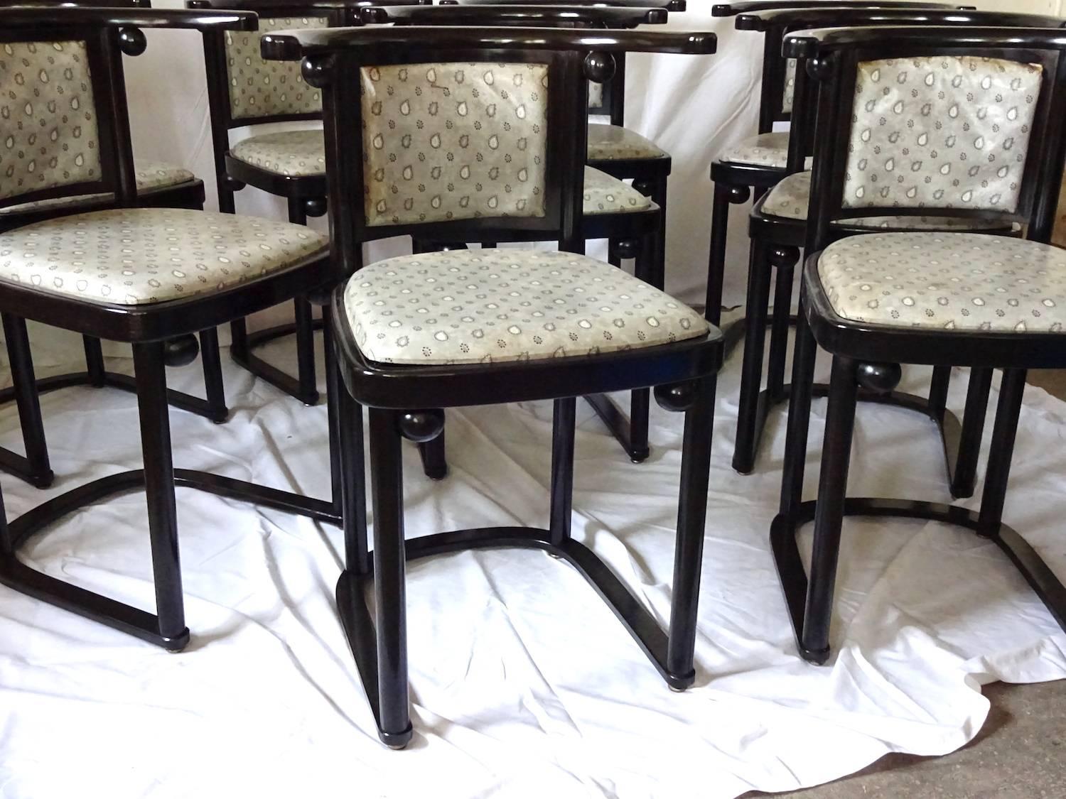 Austrian Nine Wittmann, Austria Fledermaus Dining Room Chairs