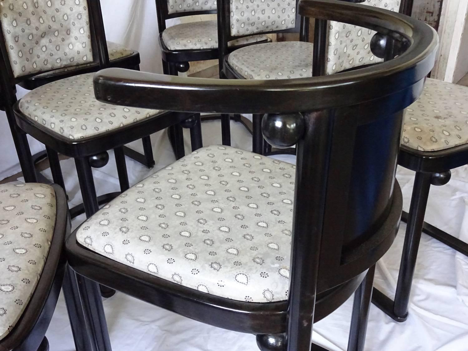 Nine Wittmann, Austria Fledermaus Dining Room Chairs In Excellent Condition In Hudson, NY