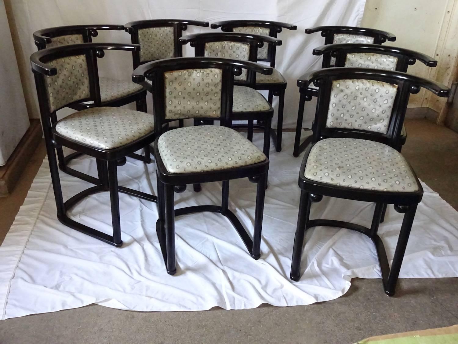 Wood Nine Wittmann, Austria Fledermaus Dining Room Chairs